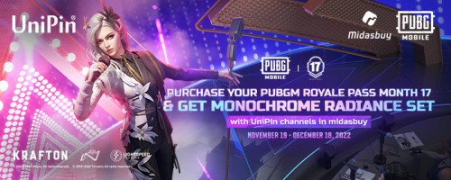 [PUBGM Month 17] Royale Pass & Monochrome Radiance Set Tersedia di UniPin